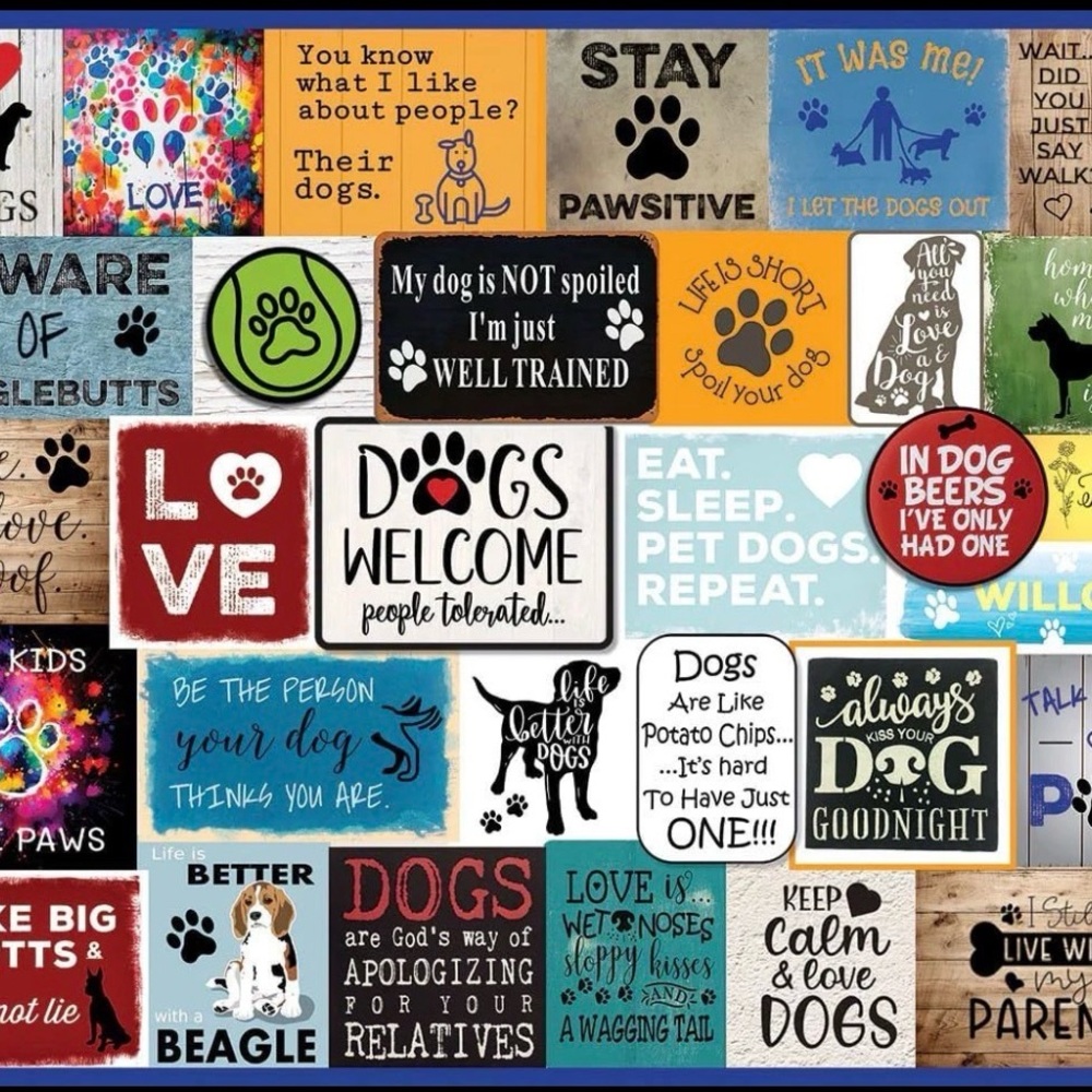 1000 Piece Jigsaw Puzzle Dog Quotes Collage Puzzles with Large Pieces